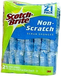 Scotch -Brite Non Scratch Scrub Sponges – 21 Pack – Individually Wrapped(Pack Of 4)