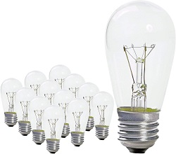 Feit String Light & Sign Replacement S14 Bulbs Incandescent 2,700K Clear 24-Pack