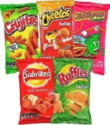 Sabritas Mexican Chips Variety Pack, (5-Pack) Assortment Of Spicy, Corn And Tortilla Chips From Mexico, Includes Mexican Ruffle Chips, Mexican Churros Chips, Makes A Great Ole Rico Gift