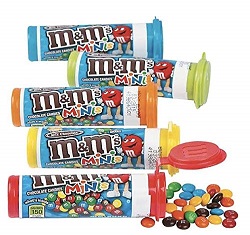 M&M minis assorted chocolate candy pack of 12 tubes