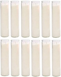 Glass Assorted Religious Candle, White, Case of 12 (1)