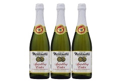 Martinelli's Sparkling Apple Cider Juice, 25.4oz Glass Bottle (Pack of 3, Total of 76.2 Fl Oz)