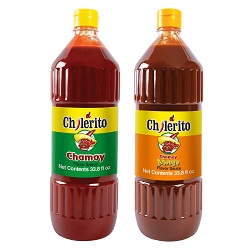EL CHILERITO Sauce Chamoy Flavor 1L/ 33.8 Fl. Oz + Sauce Chamoy Mango Flavor - Mexican Foods - Bundle - C6
