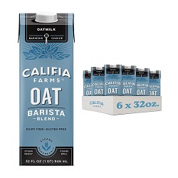 Califia Farms - Oat Barista Blend Oat Milk, 32 Oz (Pack of 6), Shelf Stable, Dairy Free, Plant Based, Vegan, Gluten Free, Non GMO, High Calcium, Milk Frother, Creamer, Oatmilk- b - C2