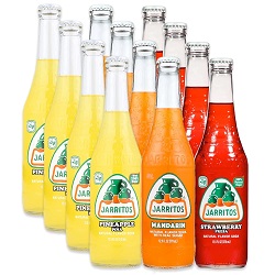 JARRITOS Classic Fruit Flavors 12-Glass Bottle Variety Pack (4) Mandarin (4) Pineapple (4) Strawberry (12-Pack) - B - c2