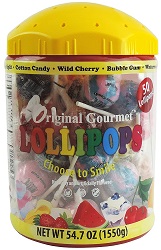 Original Gourmet 50ct Lollipop Tub, Lollipops and Suckers, Storage Container