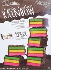 Original Cakebites Classic Italian Rainbow 12 Individual Grab & Go Packs 2oz Each 24oz