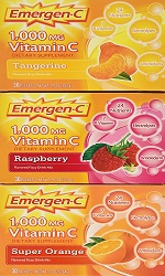 Emergen-c Vitamin C 1000mg 90 Packets 3 Variety Cartons NET Wt 29.1 ounce (828g) - c12