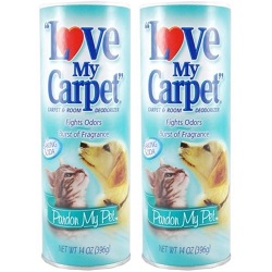 LOVE MY CARPET 2-in-1 Carpet & Room Deodorizer (Pardon My Pet, 2-PACK)
